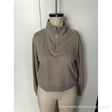 Khaki semi-turtleneck tröja